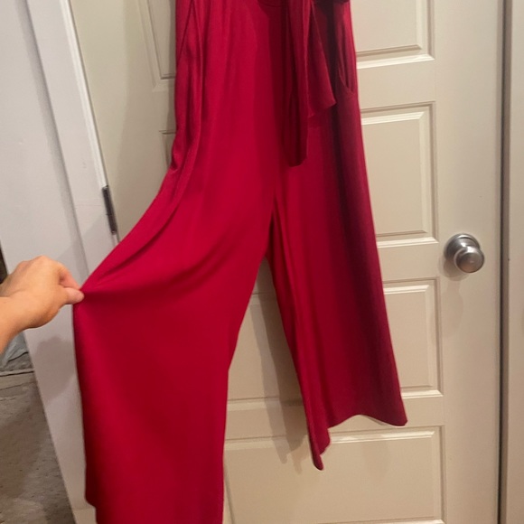 Red anthropology jumpsuit by Maeve - Picture 3 of 5